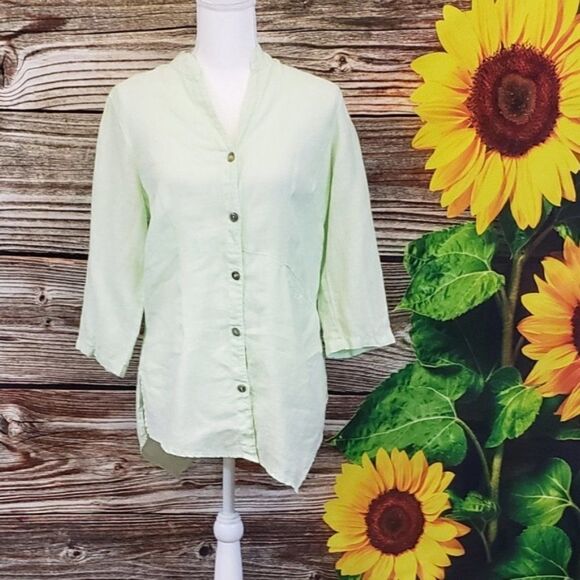 Click by Color me collection 100% linen top - Picture 1 of 6